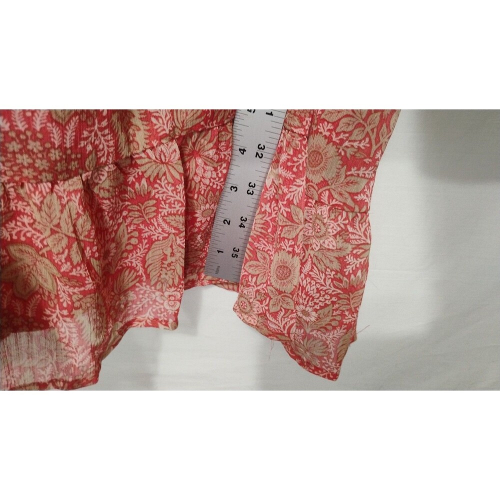 NWT Banana Republic Dress Womens L Coral Chiffon Boho Flounce ($89) - Picture 8 of 9